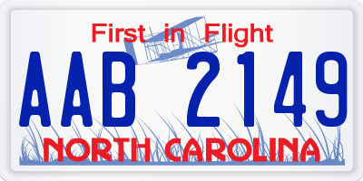 NC license plate AAB2149