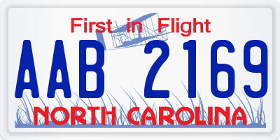 NC license plate AAB2169