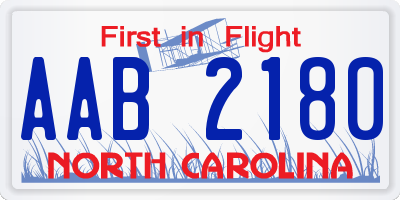 NC license plate AAB2180