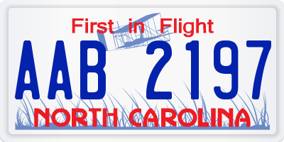 NC license plate AAB2197