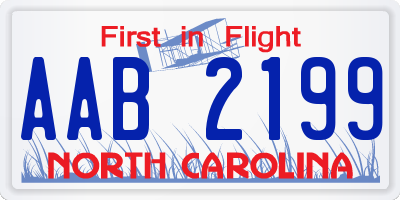 NC license plate AAB2199