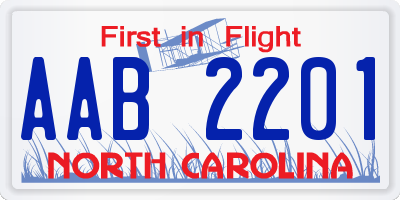 NC license plate AAB2201