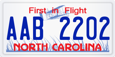 NC license plate AAB2202