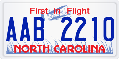 NC license plate AAB2210