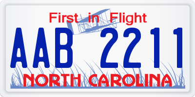 NC license plate AAB2211