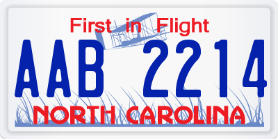 NC license plate AAB2214