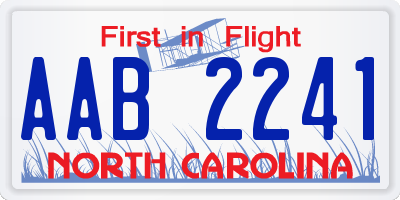 NC license plate AAB2241