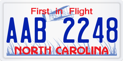 NC license plate AAB2248