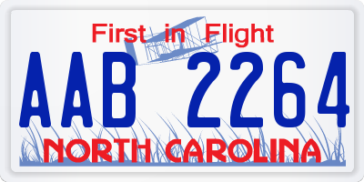NC license plate AAB2264