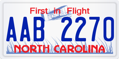 NC license plate AAB2270