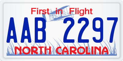 NC license plate AAB2297