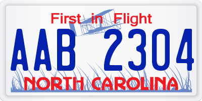 NC license plate AAB2304