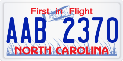 NC license plate AAB2370