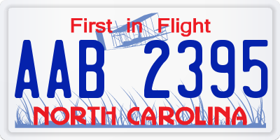 NC license plate AAB2395