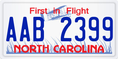 NC license plate AAB2399