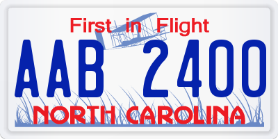 NC license plate AAB2400