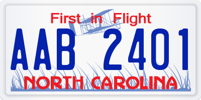 NC license plate AAB2401