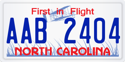 NC license plate AAB2404