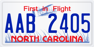 NC license plate AAB2405