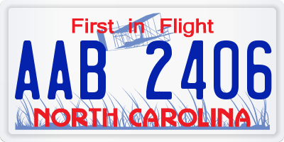 NC license plate AAB2406