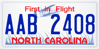 NC license plate AAB2408