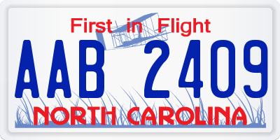 NC license plate AAB2409