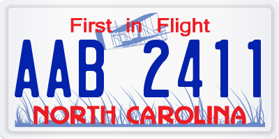 NC license plate AAB2411