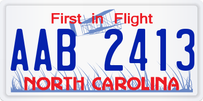 NC license plate AAB2413