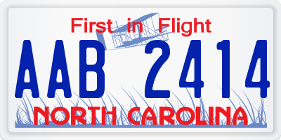 NC license plate AAB2414