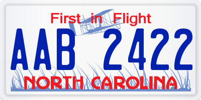 NC license plate AAB2422
