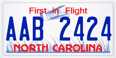 NC license plate AAB2424