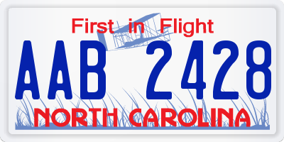 NC license plate AAB2428