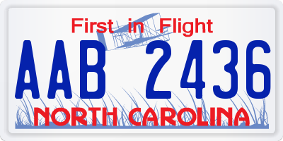 NC license plate AAB2436