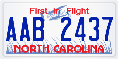 NC license plate AAB2437