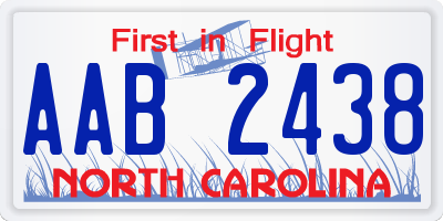 NC license plate AAB2438