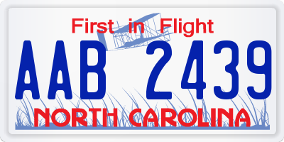 NC license plate AAB2439