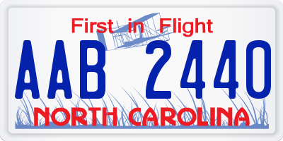 NC license plate AAB2440