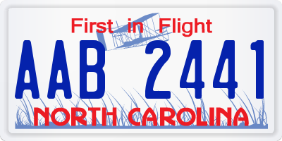 NC license plate AAB2441