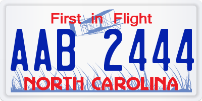 NC license plate AAB2444