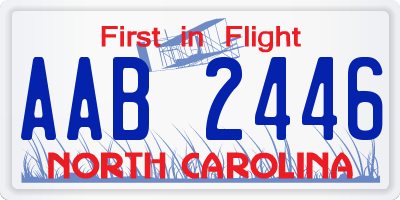 NC license plate AAB2446