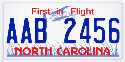 NC license plate AAB2456