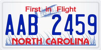 NC license plate AAB2459