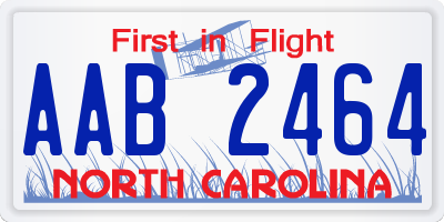 NC license plate AAB2464