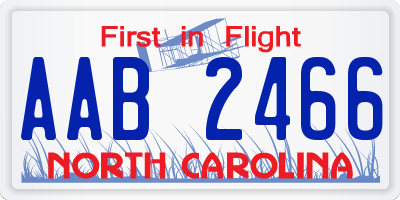NC license plate AAB2466