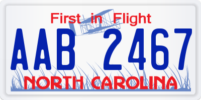 NC license plate AAB2467