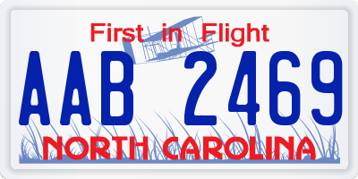 NC license plate AAB2469