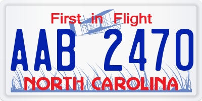 NC license plate AAB2470