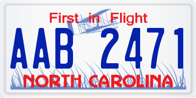 NC license plate AAB2471