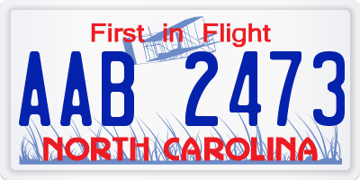 NC license plate AAB2473