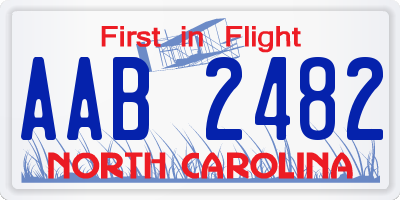 NC license plate AAB2482